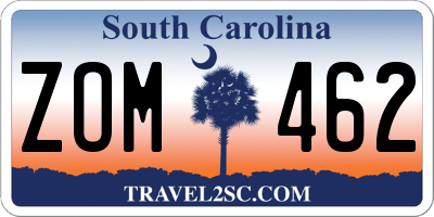 SC license plate ZOM462