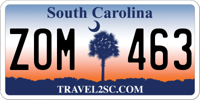 SC license plate ZOM463