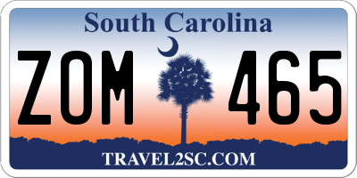 SC license plate ZOM465