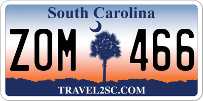 SC license plate ZOM466