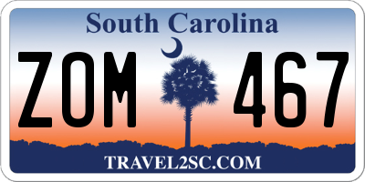 SC license plate ZOM467