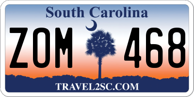 SC license plate ZOM468