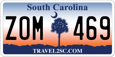SC license plate ZOM469