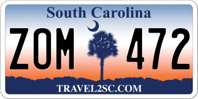SC license plate ZOM472