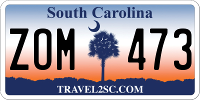 SC license plate ZOM473