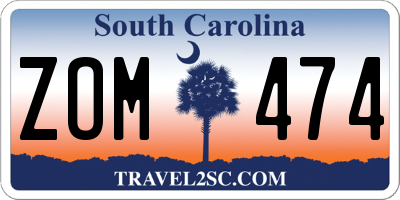 SC license plate ZOM474