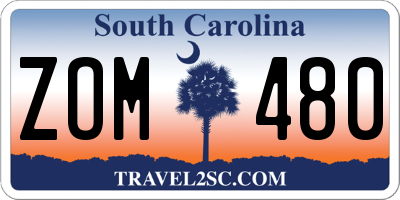 SC license plate ZOM480