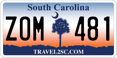 SC license plate ZOM481