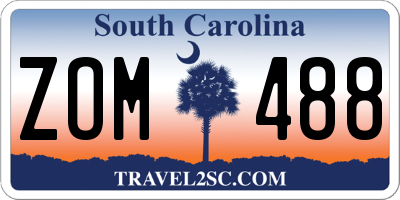 SC license plate ZOM488