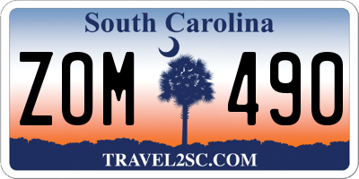 SC license plate ZOM490