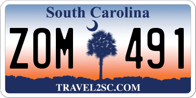 SC license plate ZOM491