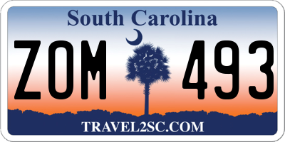 SC license plate ZOM493