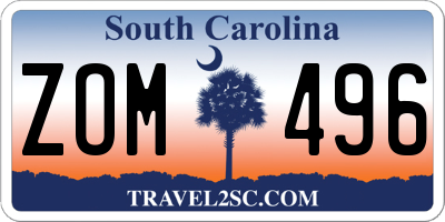 SC license plate ZOM496