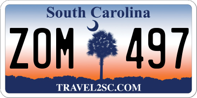 SC license plate ZOM497
