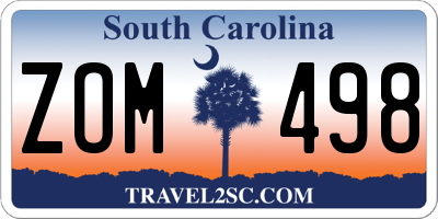 SC license plate ZOM498