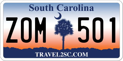 SC license plate ZOM501