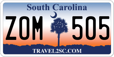 SC license plate ZOM505