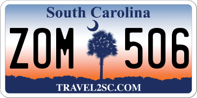 SC license plate ZOM506