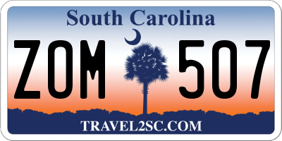 SC license plate ZOM507