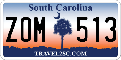 SC license plate ZOM513