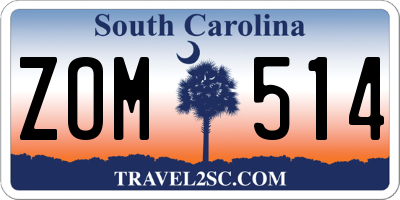 SC license plate ZOM514