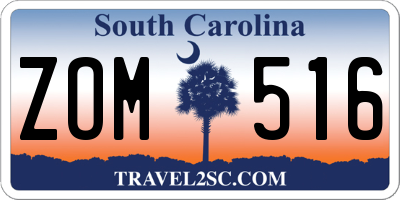 SC license plate ZOM516