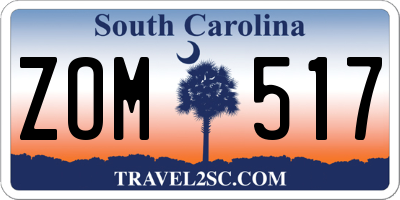 SC license plate ZOM517