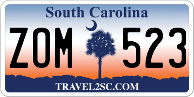 SC license plate ZOM523