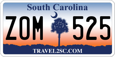 SC license plate ZOM525