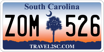 SC license plate ZOM526