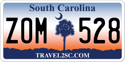 SC license plate ZOM528