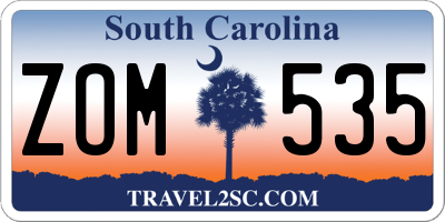 SC license plate ZOM535