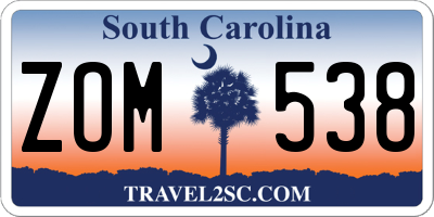 SC license plate ZOM538