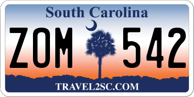 SC license plate ZOM542