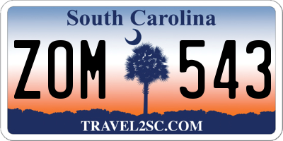 SC license plate ZOM543