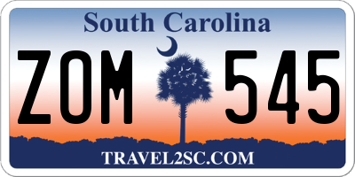 SC license plate ZOM545