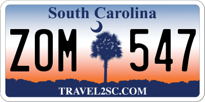 SC license plate ZOM547