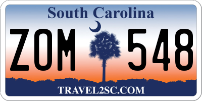 SC license plate ZOM548