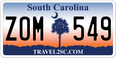 SC license plate ZOM549