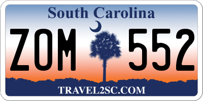 SC license plate ZOM552