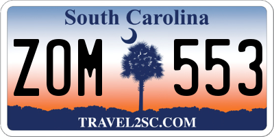 SC license plate ZOM553