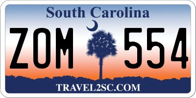 SC license plate ZOM554
