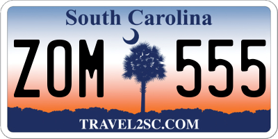 SC license plate ZOM555