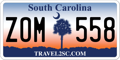 SC license plate ZOM558