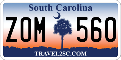 SC license plate ZOM560