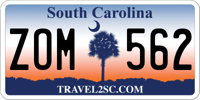 SC license plate ZOM562