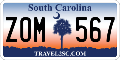 SC license plate ZOM567