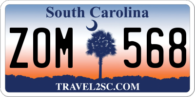SC license plate ZOM568