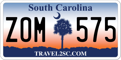 SC license plate ZOM575