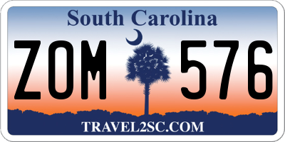SC license plate ZOM576